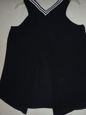 Express Sheer Sleeveless Black Split-back  Tank Top Size S